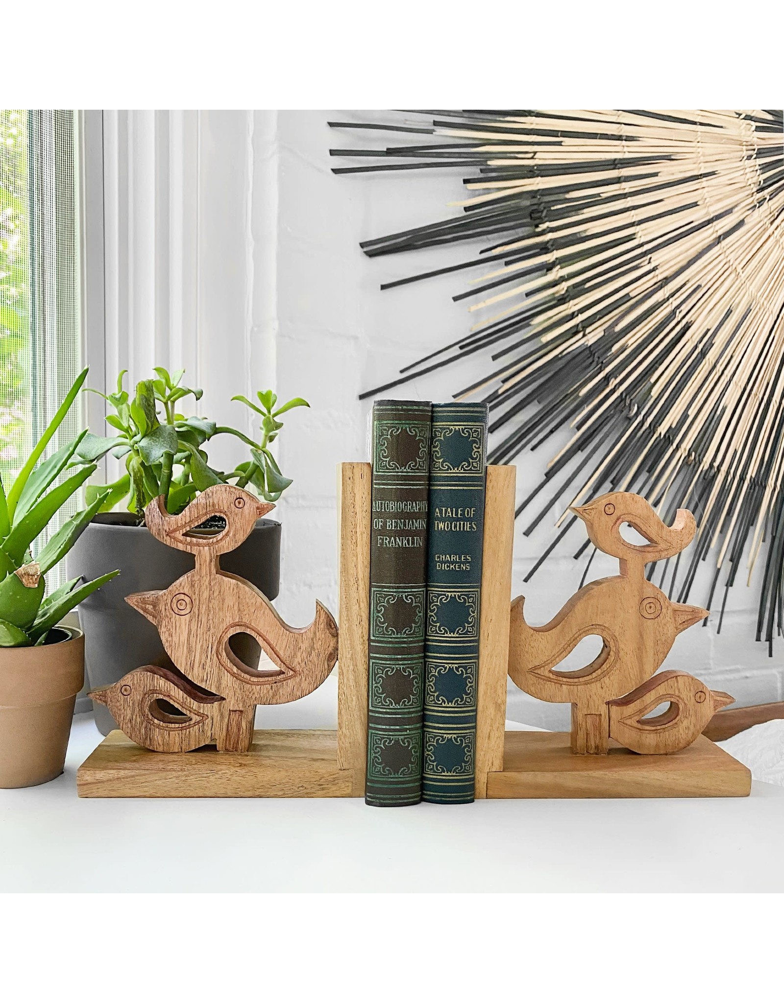 India Acacia Bird Bookends, India