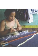 Global Crafts Handloom Wall Tapestry, Blue & White. Guatemala