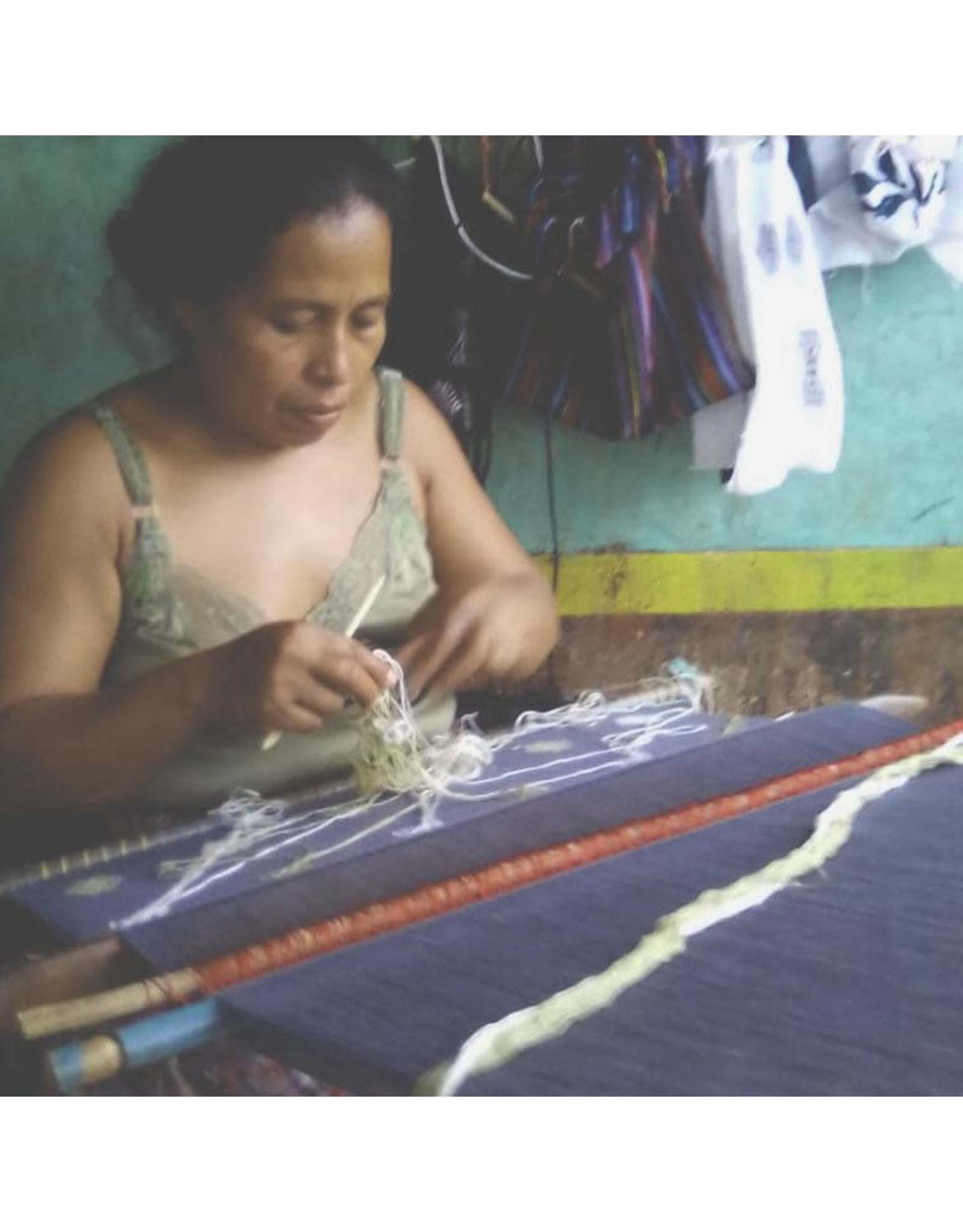 Guatemala CLEARANCE Handloom Wall Tapestry - Blue & White, Guatemala