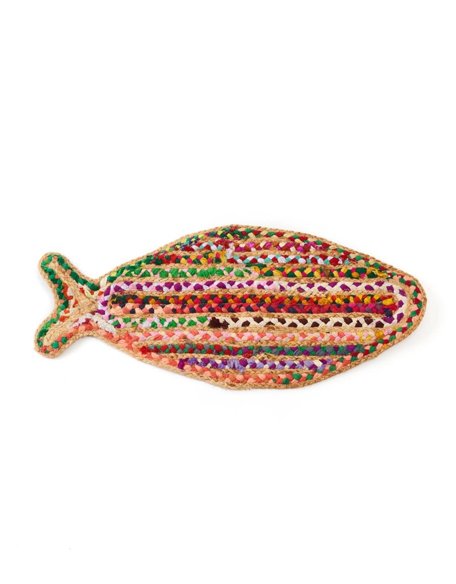 India Chindi Blend Fish Rug, India