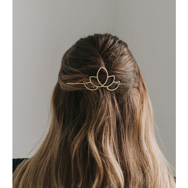 Kairavini Lotus Hair Slide w/ Stick