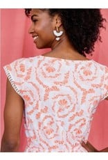 Dotted Trim Dress, Coral. India