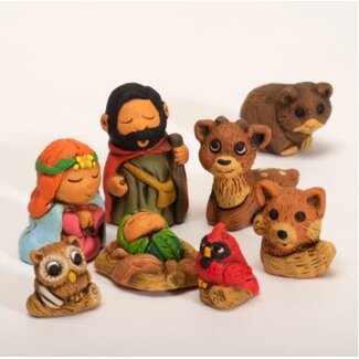 Peru Woodsy Ceramic Nativity