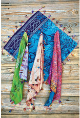 India CLEARANCE Kantha Square Silk Scarf, India