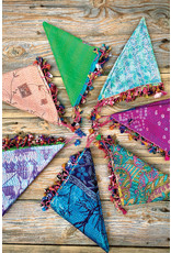 India CLEARANCE Kantha Square Silk Scarf, India