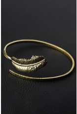 Sevya Brass Golden Feather Bracelet, India