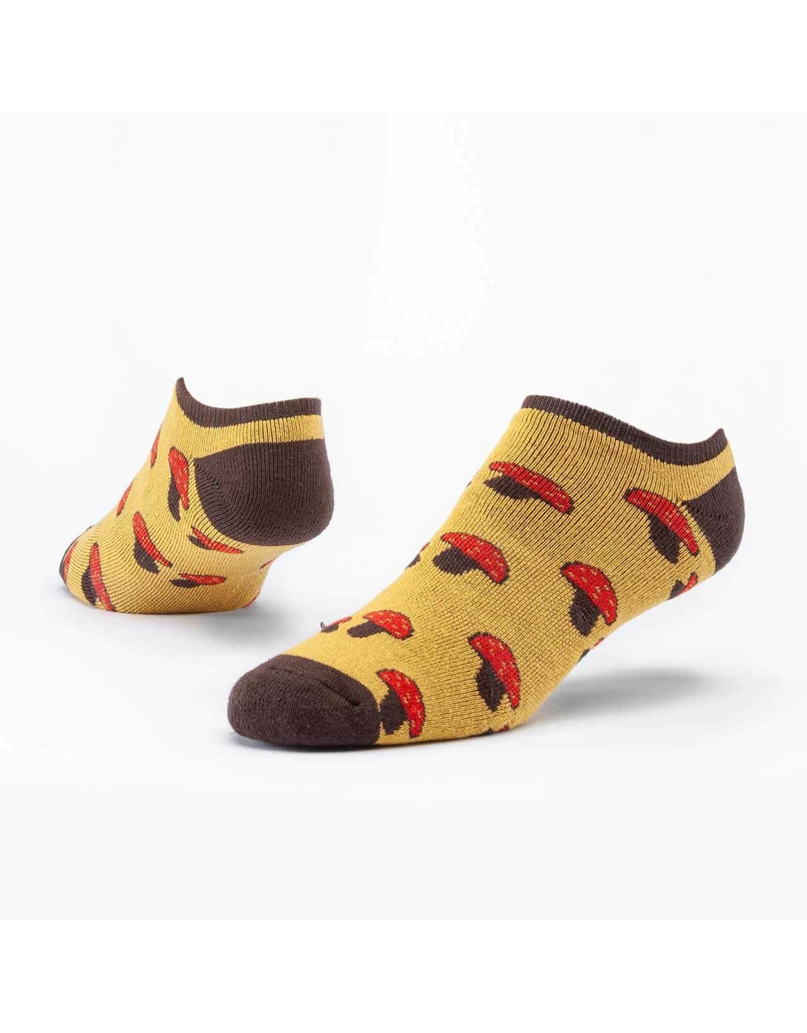 Tanzania Cotton Footie Socks - Yellow Mushroom