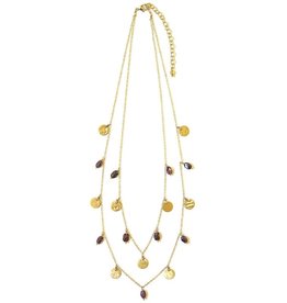 India Sprinkled Garnet Necklace, India