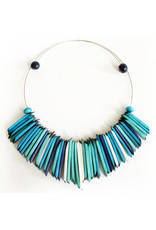 Colombia CLEARANCE Fringe Tagua Choker - Blues, Colombia