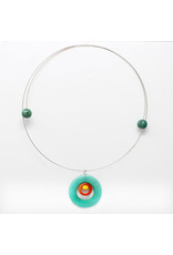 Colombia CLEARANCE Circles Tagua Choker, Aquamarine, Colombia