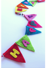 Nepal Felted Happy Birthday Pennant Banner