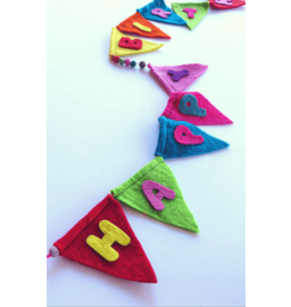 Nepal Felted Happy Birthday Pennant Banner