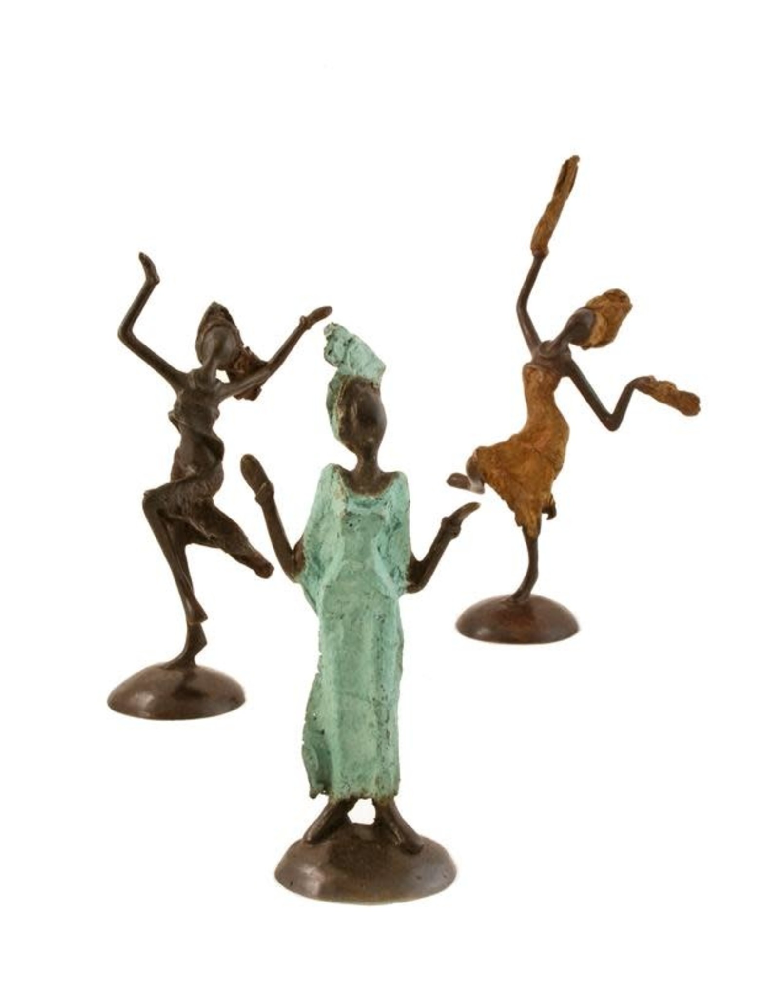 Swahili Wholesale Celebrating Lady Lost Wax Cast Sculpture, Burkina Faso