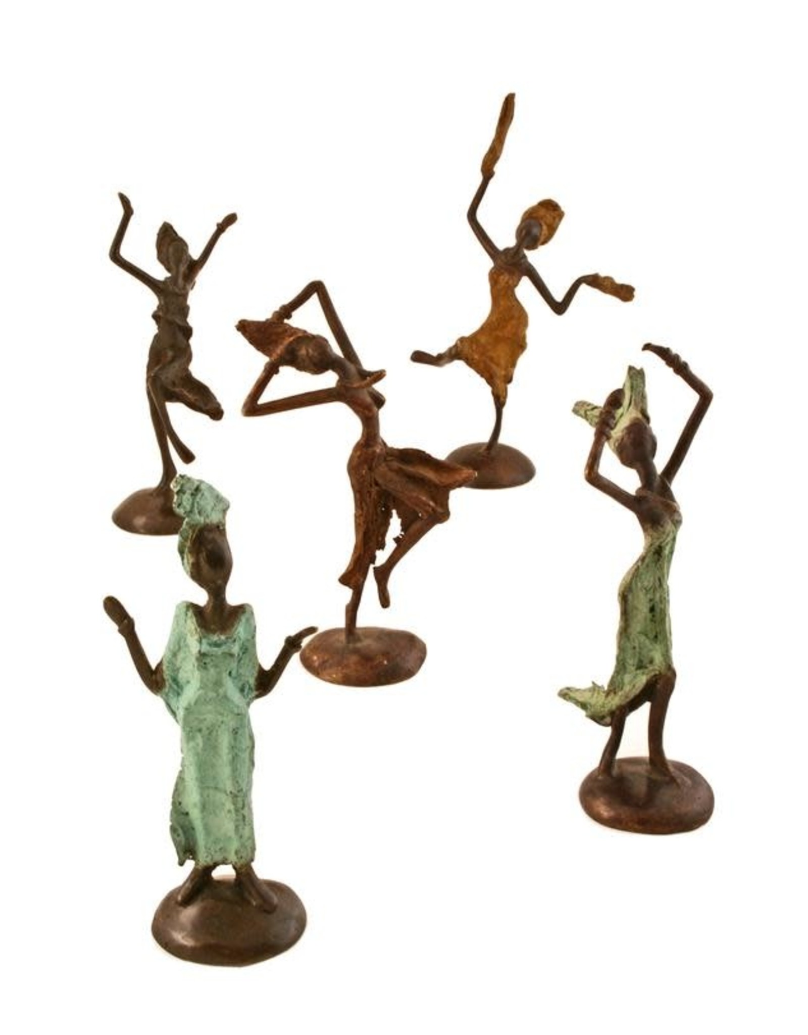 Swahili Wholesale Celebrating Lady Lost Wax Cast Sculpture, Burkina Faso
