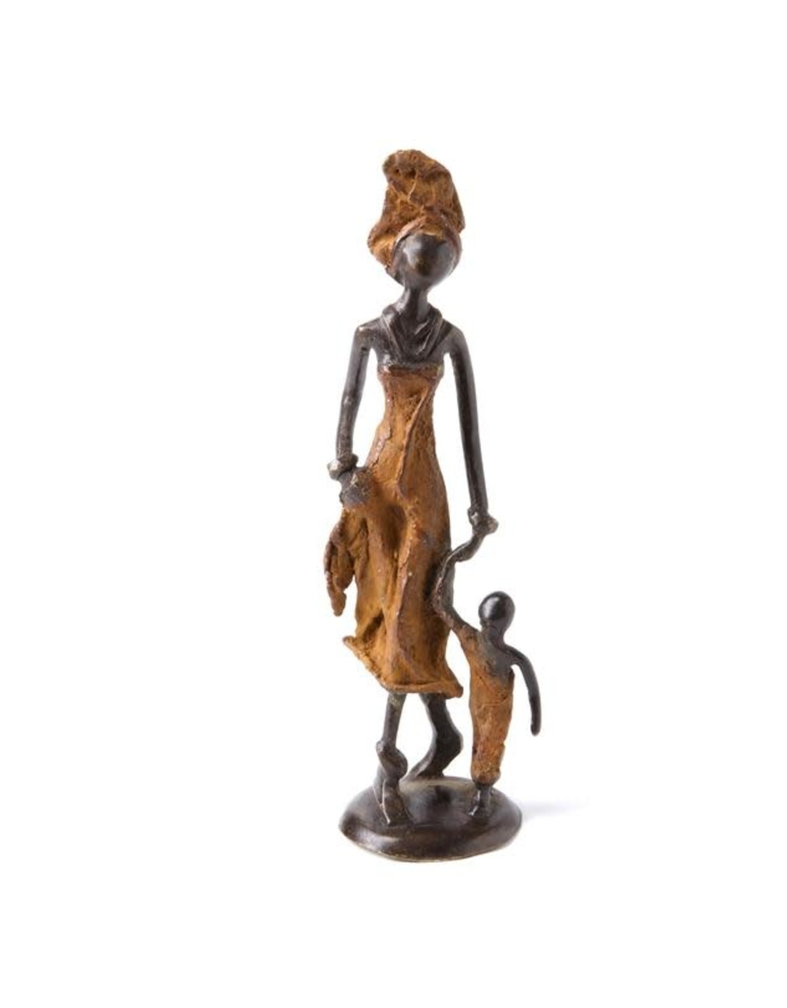 Burkina Faso Bronze Mother &  Child Sculpture, Burkina Faso