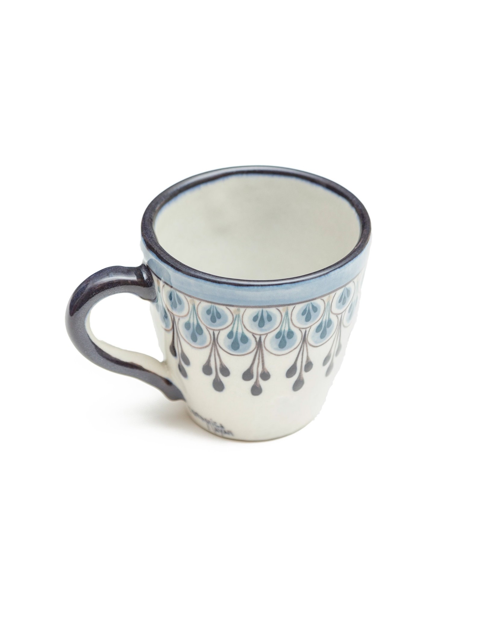 Upavim Crafts Stoneware Coffee Mug, Black & Blue, 14oz/400ml,  Guatemala