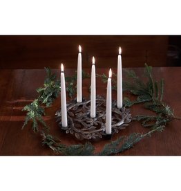 Victorian In Gray Candle Holder For Taper Candles-Pine  Creek--PCR-91841G-The Village Merchant
