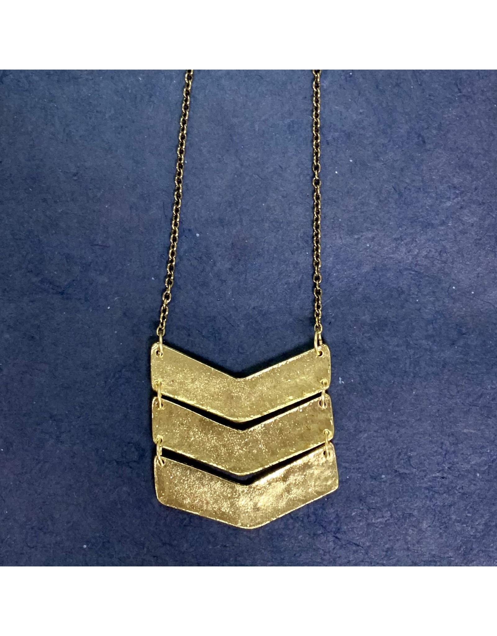 India CLEARANCE Brass Chevron Necklace, India