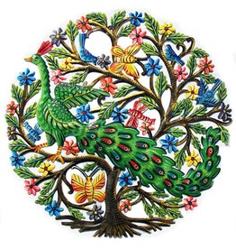 Global Crafts Cut Metal Peacock in a Tree, Haiti