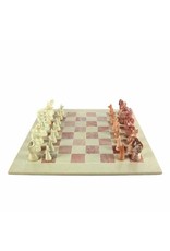 Kenya Pink Soapstone Safari Chess Set, Kenya