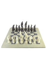 Kenya Gray Soapstone Safari Chess Set, Kenya