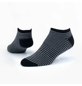 Cotton Footie Socks, Grey stripe.