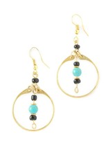 Swahili Wholesale Queen of Swing Brass and Turquoise Earrings, Kenya