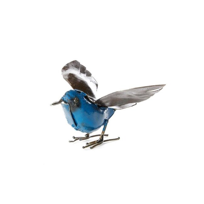 Recycled Metal Fluttering Bird Sculpture