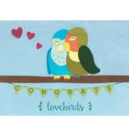 Rwanda Congrats Lovebirds Greeting Card, Rwanda