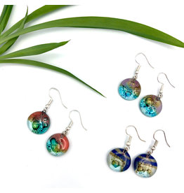 Ecuador Small Circle Glass Earrings, Ecuador