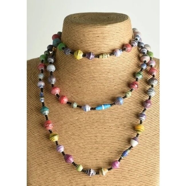 Multicolour Paper Bead Necklace