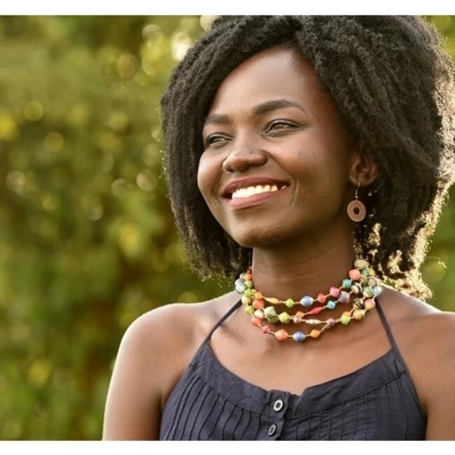 Multicolour Paper Bead Necklace