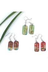 Ecuador Small Glass Earrings - Rectangle, Ecuador