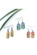 Ecuador Small Glass Earrings - Rectangle, Ecuador