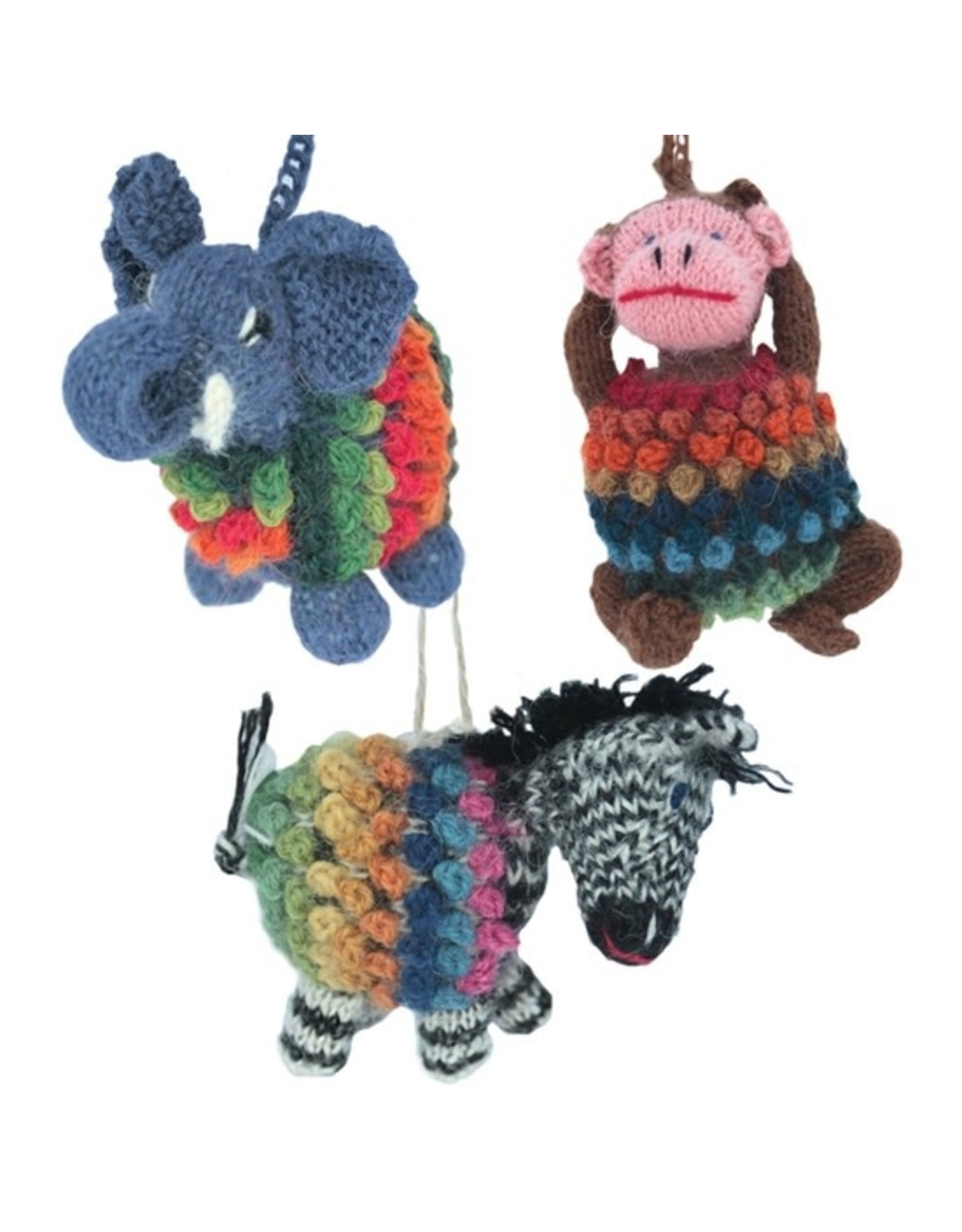 Peru Knit Wild Animal Ornament, Peru