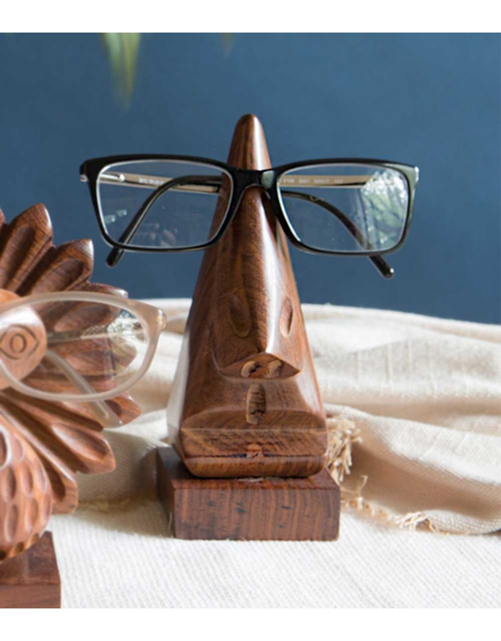 India Rosewood Nose Eyeglass Holder Stand, India
