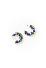 India Shamani Sodalite Crescent Hoop Earrings, India