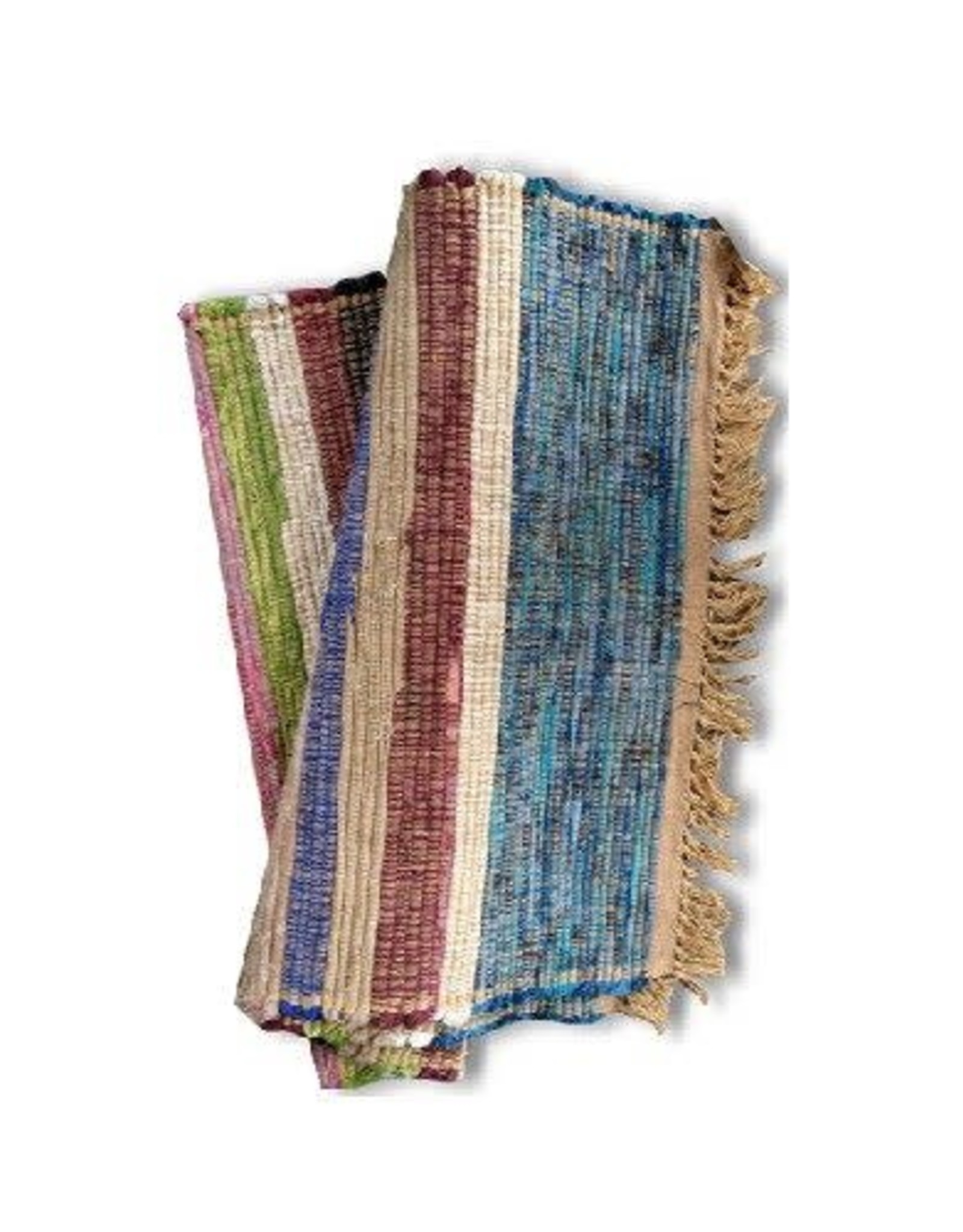 Nepal Handwoven Cotton Rag Rug (18x44"), Nepal