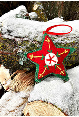 Nepal Embroidered Felt Star Ornament, Nepal