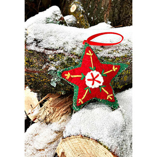Nepal Embroidered Felt Star Ornament