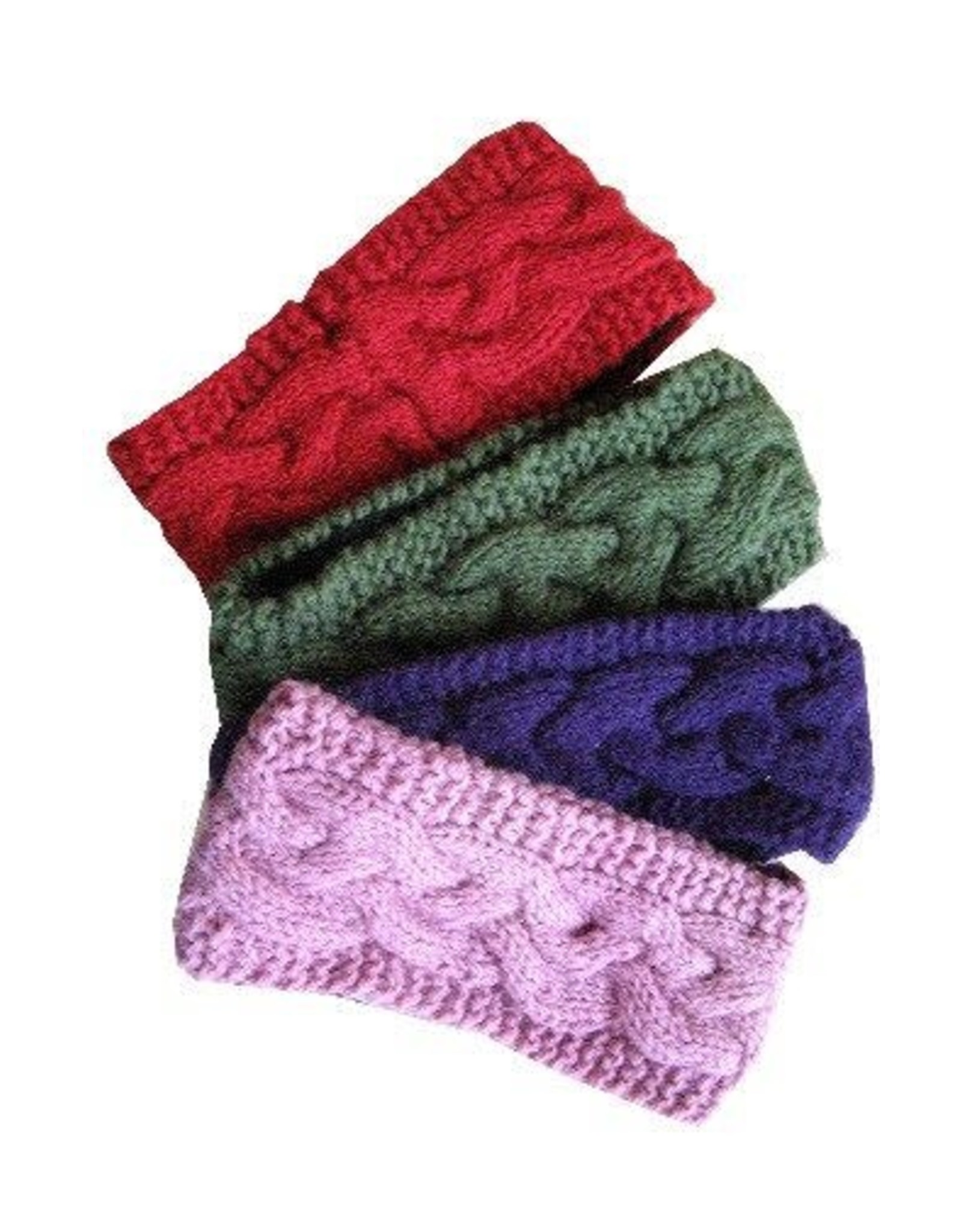 Nepal Fleece Lined Solid Cable Knit Wool Headband