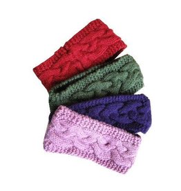 Nepal Fleece Lined Solid Cable Knit Wool Headband
