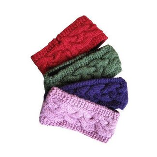 Nepal Fleece Lined Solid Cable Knit Wool Headband