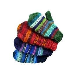 Nepal Extra Small Fleece Lined Knit Mittens, Nepal