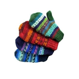 Nepal XS Fleece Lined Knit Wool Mittens