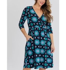 India Callie Wrap Dress in Mod Teal, India