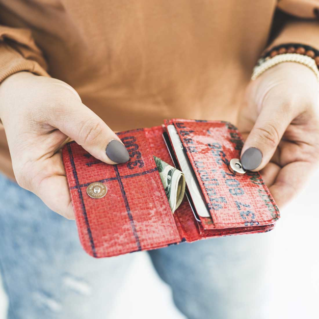 CLEARANCE Recycled Feed Bag Cardholder