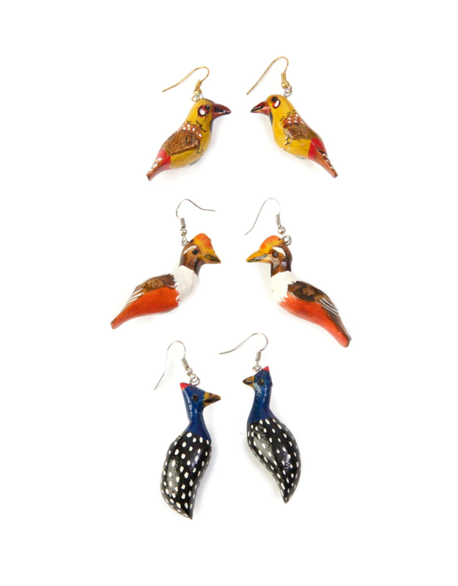 Kenya Wooden Bird Earrings, Kenya