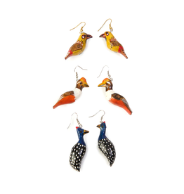 Kenya Wooden Bird Earrings, assorted, Kenya