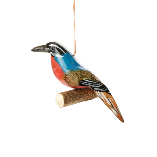 Perching Jacaranda Bird Ornament